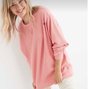 Aerie oversized waffle crew neck sweatshirt